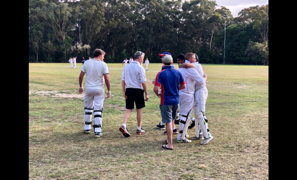 After the 1st Div T20 Semi-Final Win, Nov 2019 at the Bushfire Appeal